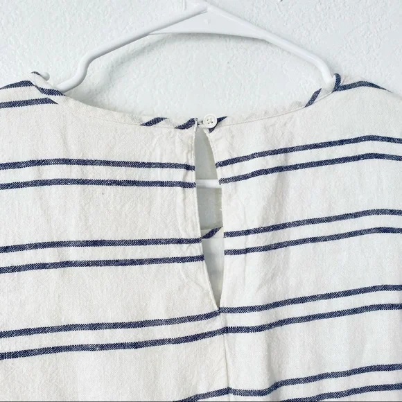 Old Navy XS Striped Linen Blend Fit & Flare Swing Boho Side Zip Dress - Picture 4 of 8